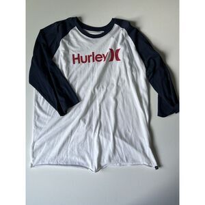 Hurley Nike Dri‎ Fit 3/4 Sleeve T-Shirt XXL 2XL Red,white And Navy